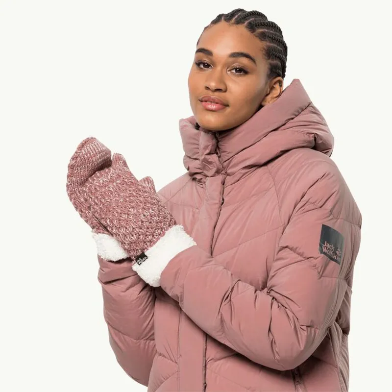 Jack Wolfskin Highloft Knit Mitten Women in Afterglow-2